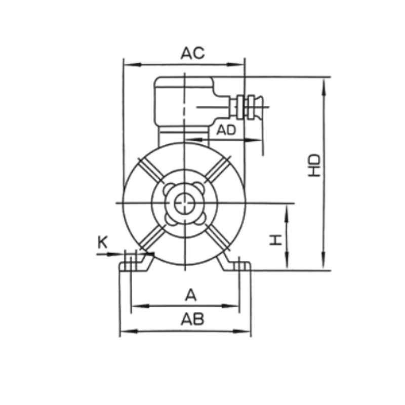機(jī)座帶底腳、端蓋上無(wú)凸緣的電動(dòng)機(jī)(B3)